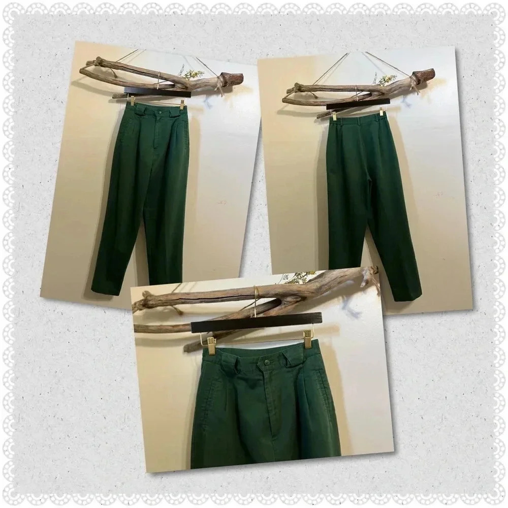 Vintage High Waist Hunter Green Trouser Pants